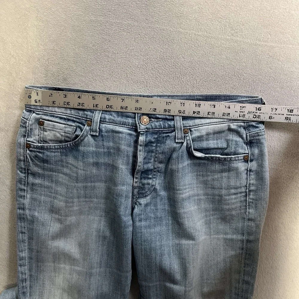 7 Seven For All Mankind Jeans Women 27 Blue Josefina Skinny Boyfriend Button Fly